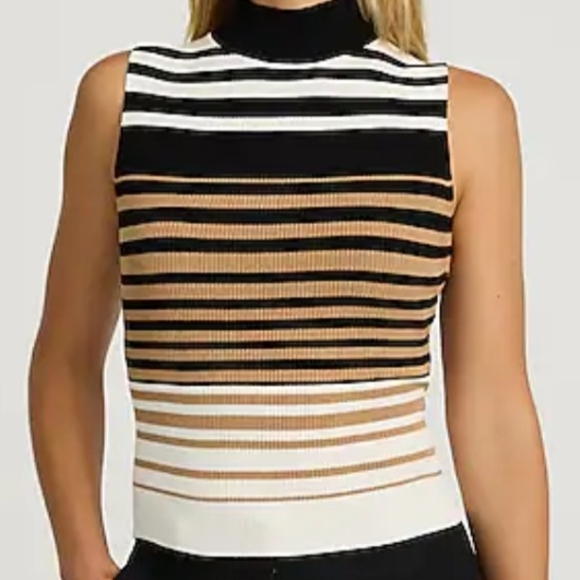 Express Black, White, and Tan Striped Tank Top - Picture 4 of 4